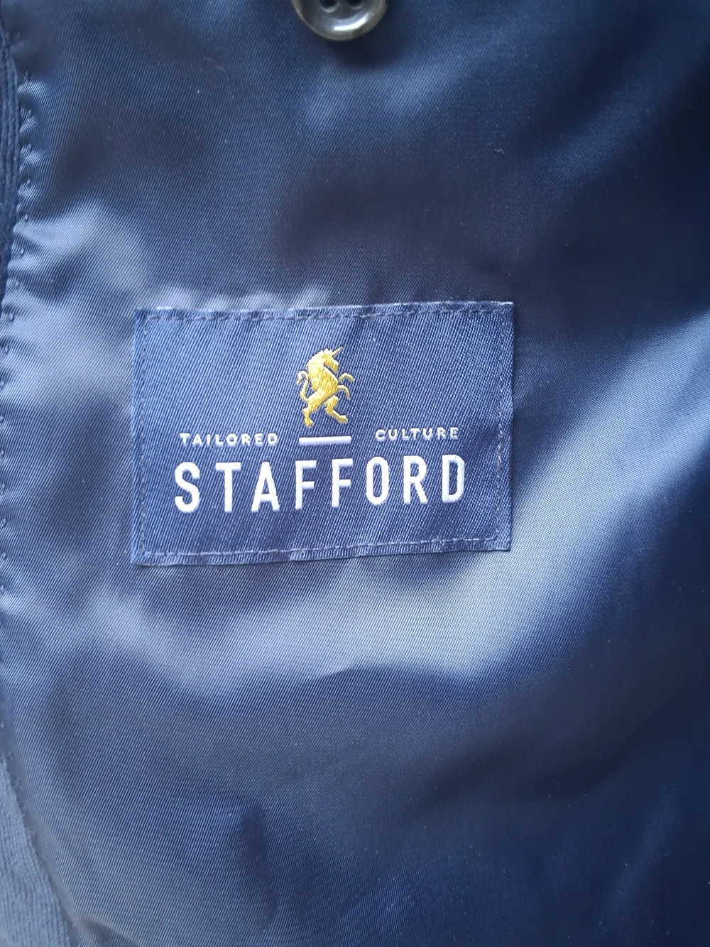 Stafford Classic Fit Royal Blue Corduroy Blazer Suede Elbow Patches Mens 48R